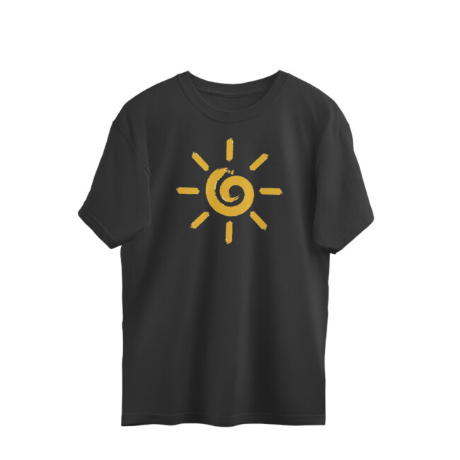 AZGUVI Stroke Paint Spiral Sun OverSized T-Shirt