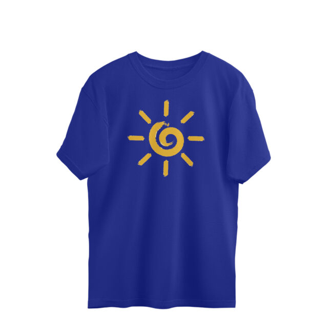 AZGUVI Stroke Paint Spiral Sun OverSized T-Shirt - Image 5