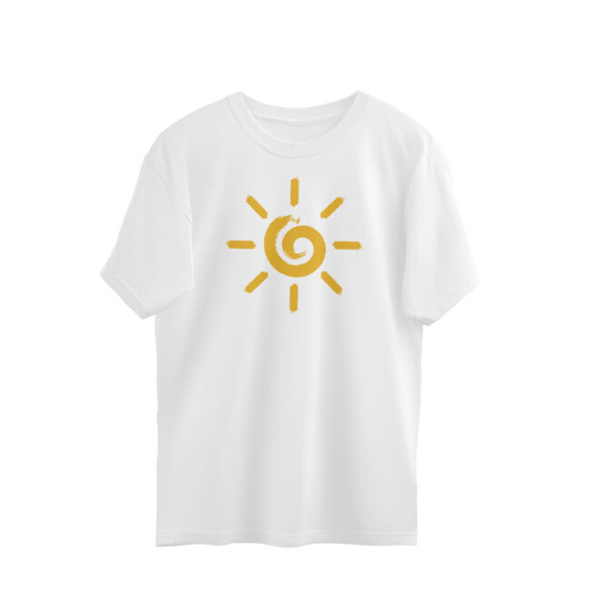 AZGUVI Stroke Paint Spiral Sun OverSized T-Shirt - Image 7